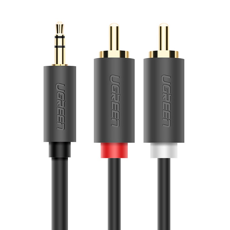 Cáp audio 3.5mm 1 ra 2 RCA (hoa sen) 2M Ugreen 10510 chính hãng